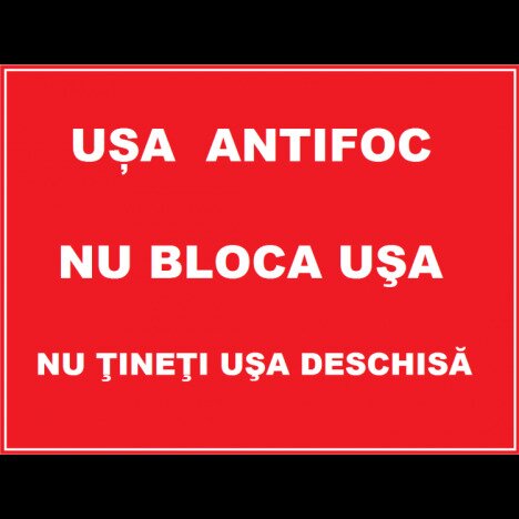 Placuta pentru usa antifoc