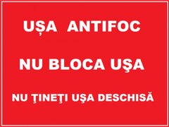 Placuta pentru usa antifoc